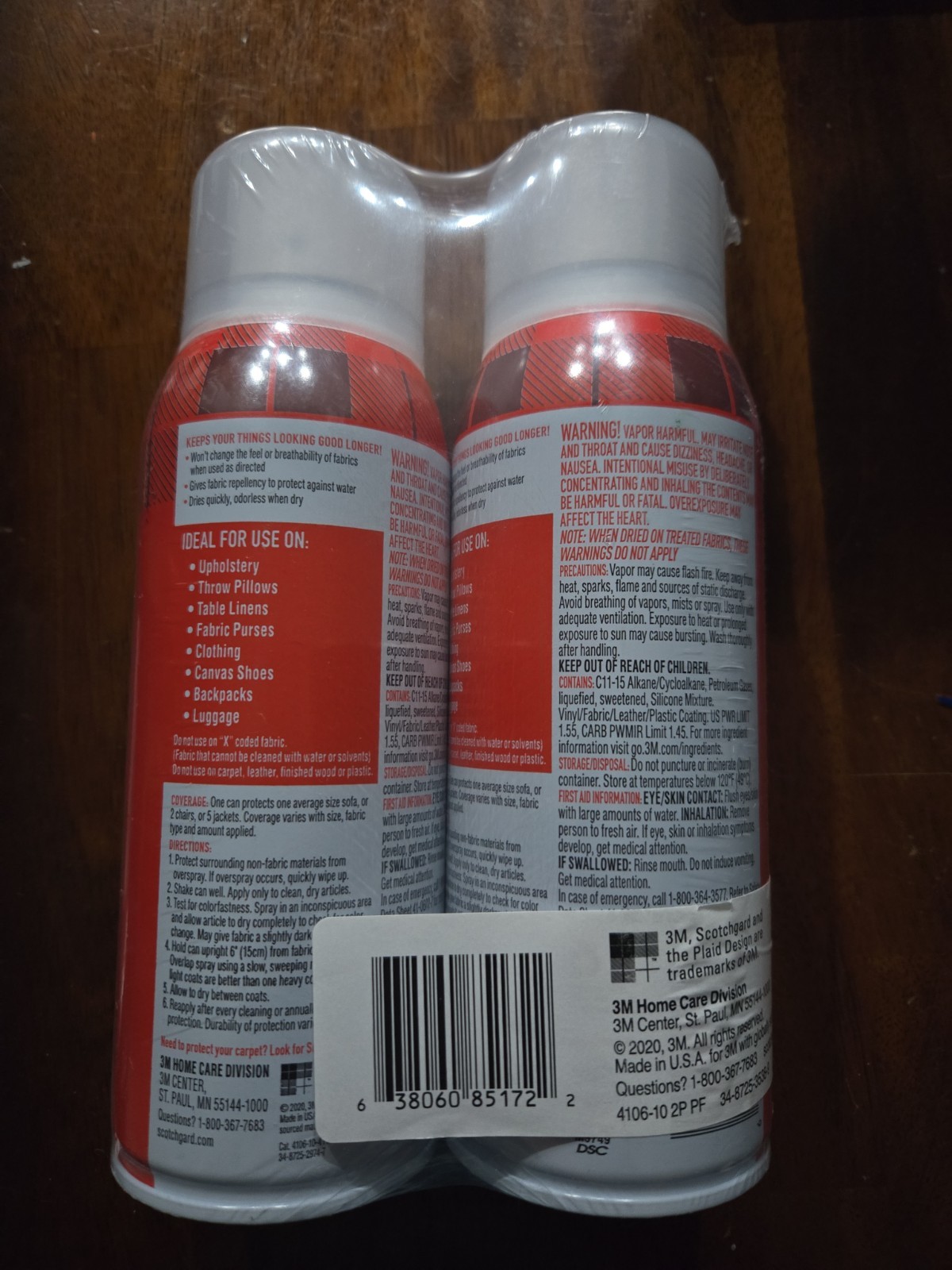 Scotchgard 3M Fabric Water Shield & Repellent Spray 2 Pk, 10oz Each New & Sealed