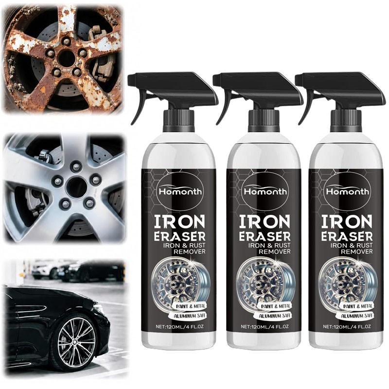 Iron Eraser Rust Remover Spray, Car Wheel Paint Brake Dust Fast Cleaner 120ML US