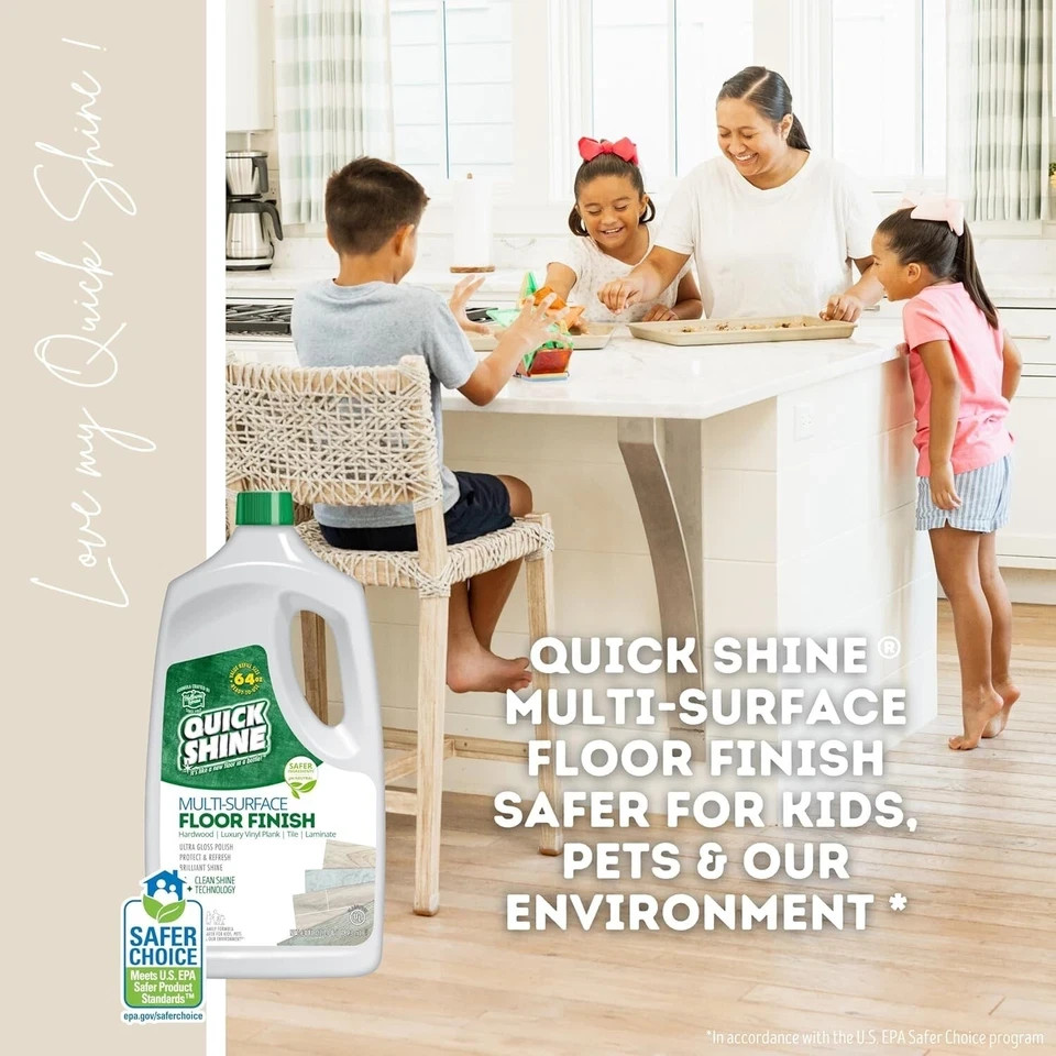 Quick Shine Multi Surface Floor Finish 64oz | Cleaner & Polish use on