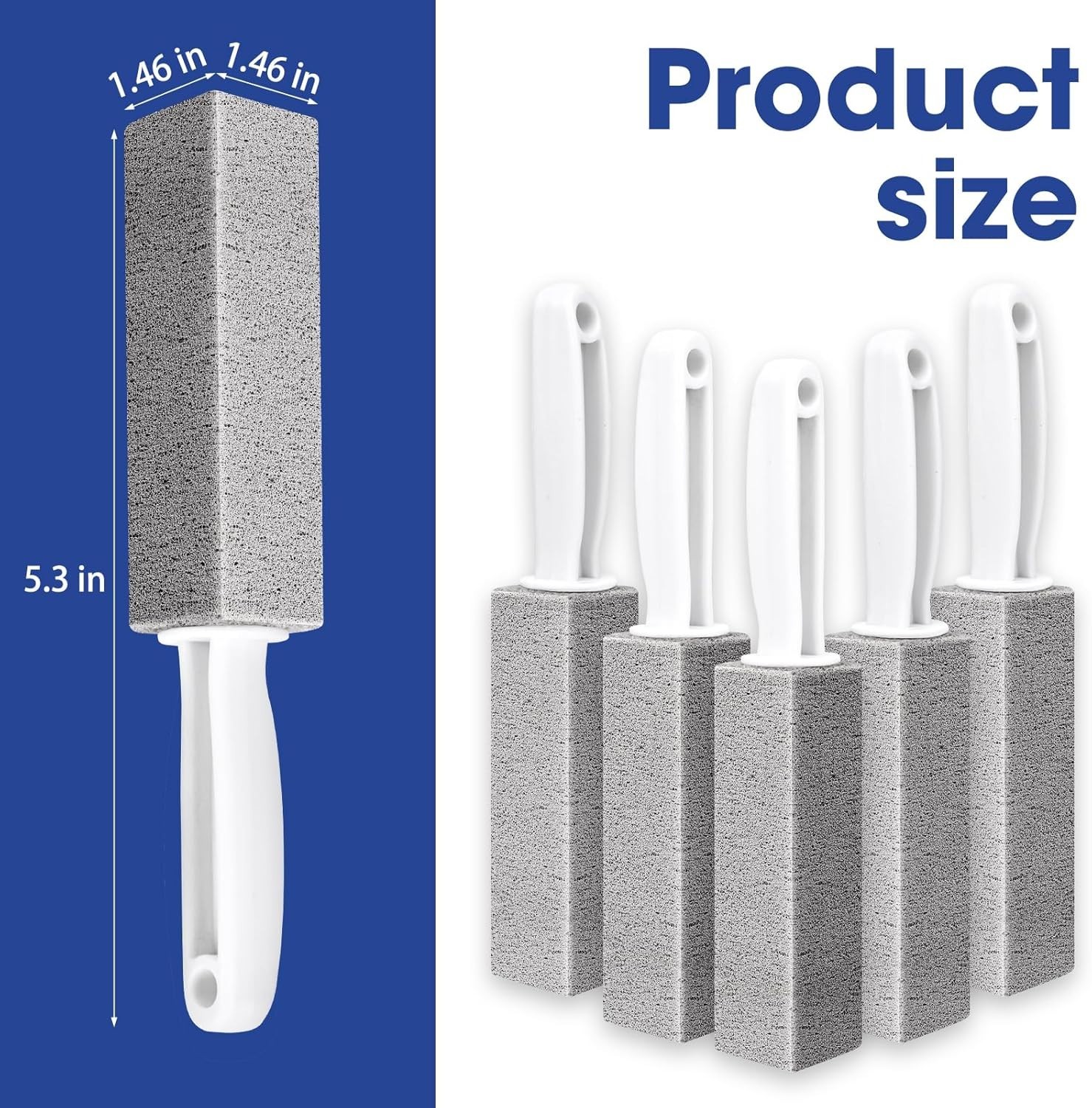 5 Pack Pumice Stone for Cleaning, Pumie Scouring Stick with Handle, Pumice Stone