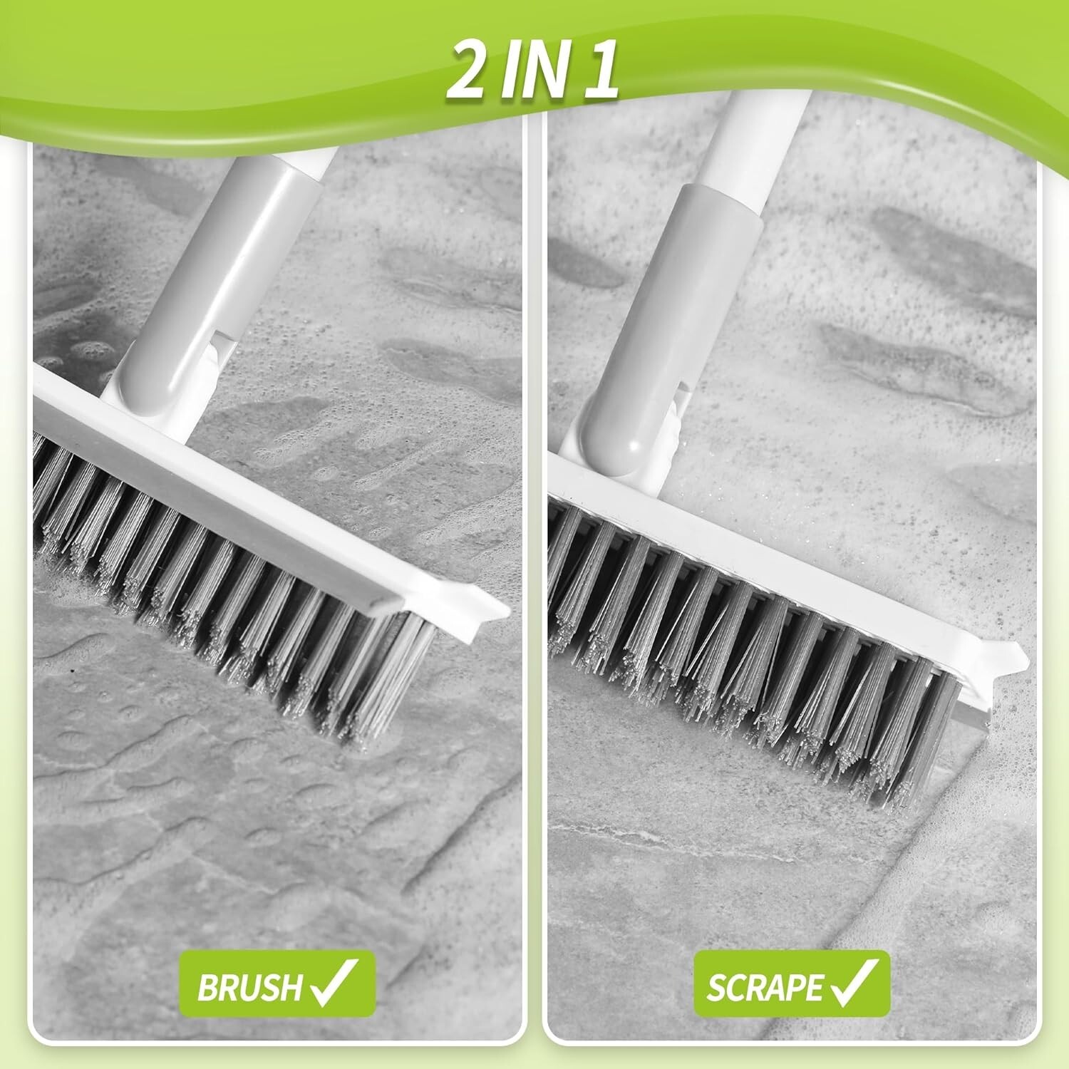 Grout Brush with Long Handle, Grout Cleaner for Tile Floors, Shower Tile Floor S