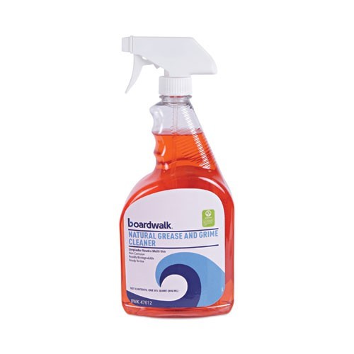 Boardwalk Natural Grease and Grime Cleaner, Unscented, 32 oz Spray, 5/Pack