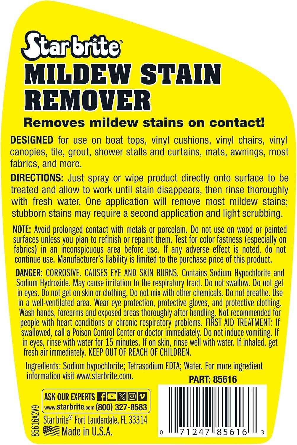 Triple-Action Mold Cleaner, Concentrated Formula for Vinyl and Plastic Surfaces