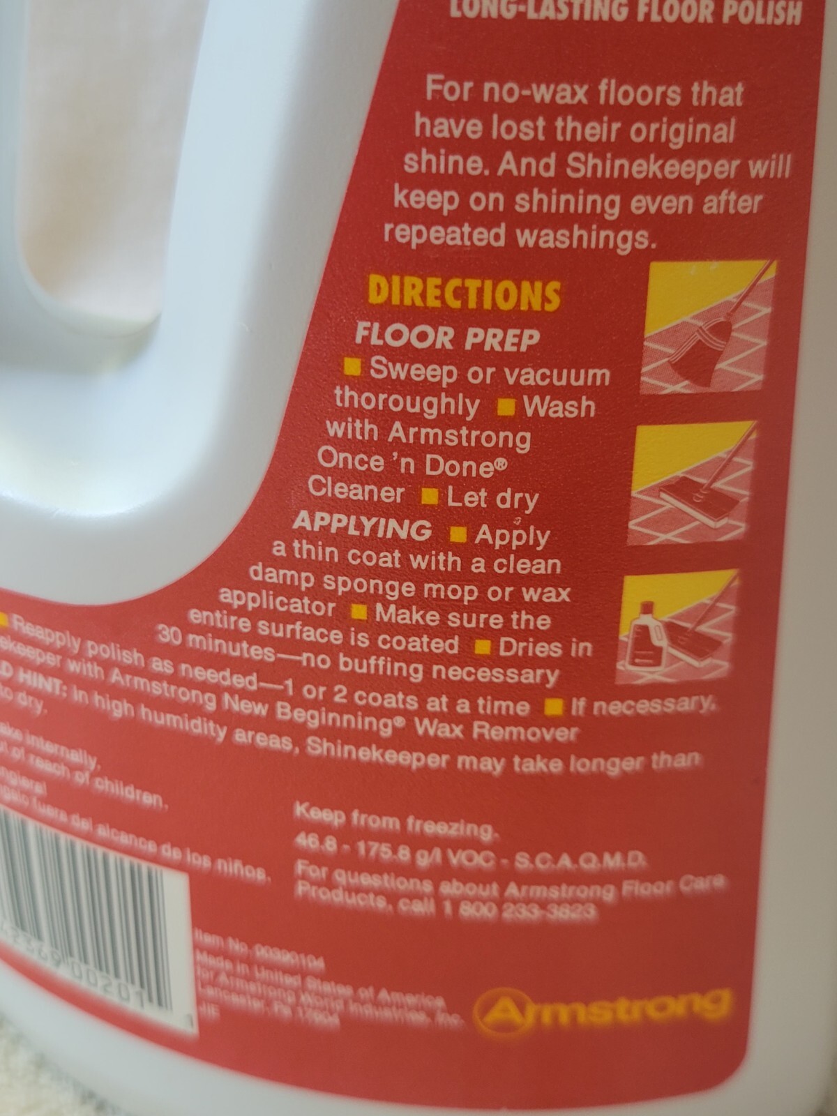 Armstrong Shine-Keeper Long Lasting Floor Polish 32 Fl Oz Item # 390104 New
