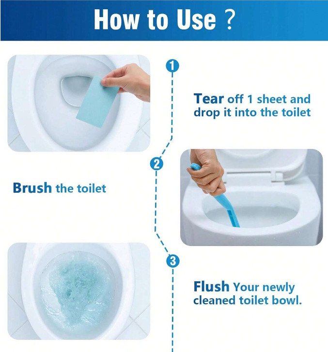 30pcs Toilet Cleaning Tablets, Low-odor, Removes Stains From Toilet Bowl – NEW