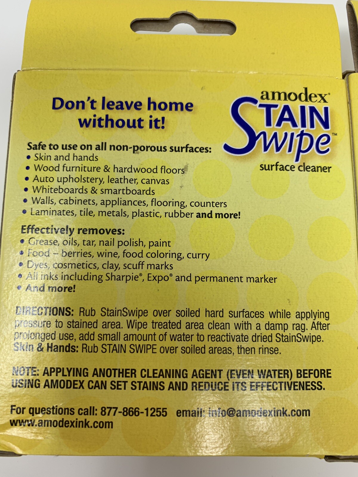 Amodex Stain Swipe Surface Towelettes Whiteboard Cleaner Removes Marker Dye Ink