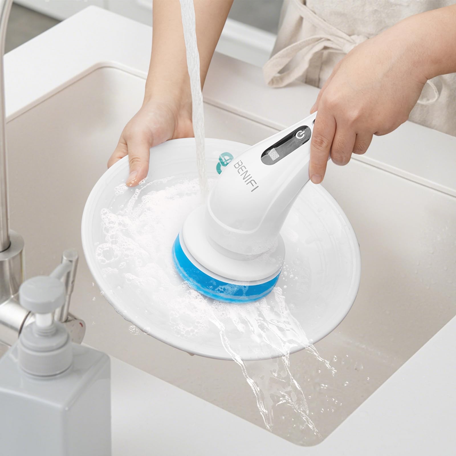 Electric Spin Scrubber Full-Body IPX7 Waterproof Cordless Bathroom Cleaning B…