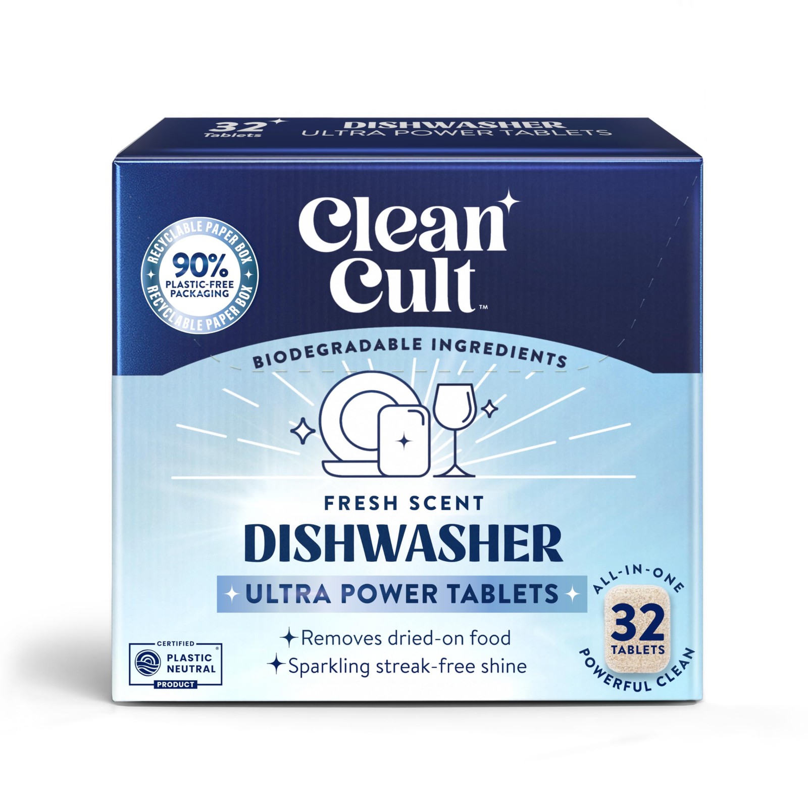 Ultra Power Dishwasher Detergent Pods for Sparkling Streak-Free Shine, All-In…