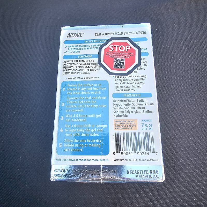 ACTIVE Seal & Grout Mold Stain Remover Gel Deep Cleans Deodorizes Refreshes 7oz