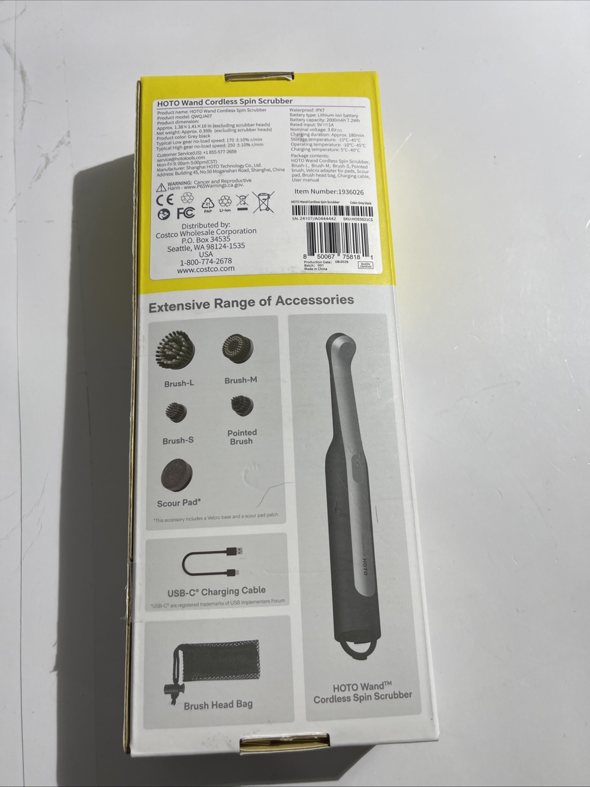HOTO Wand Cordless Spin Scrubber Kit + 3 Microfiber Cloths Bundle