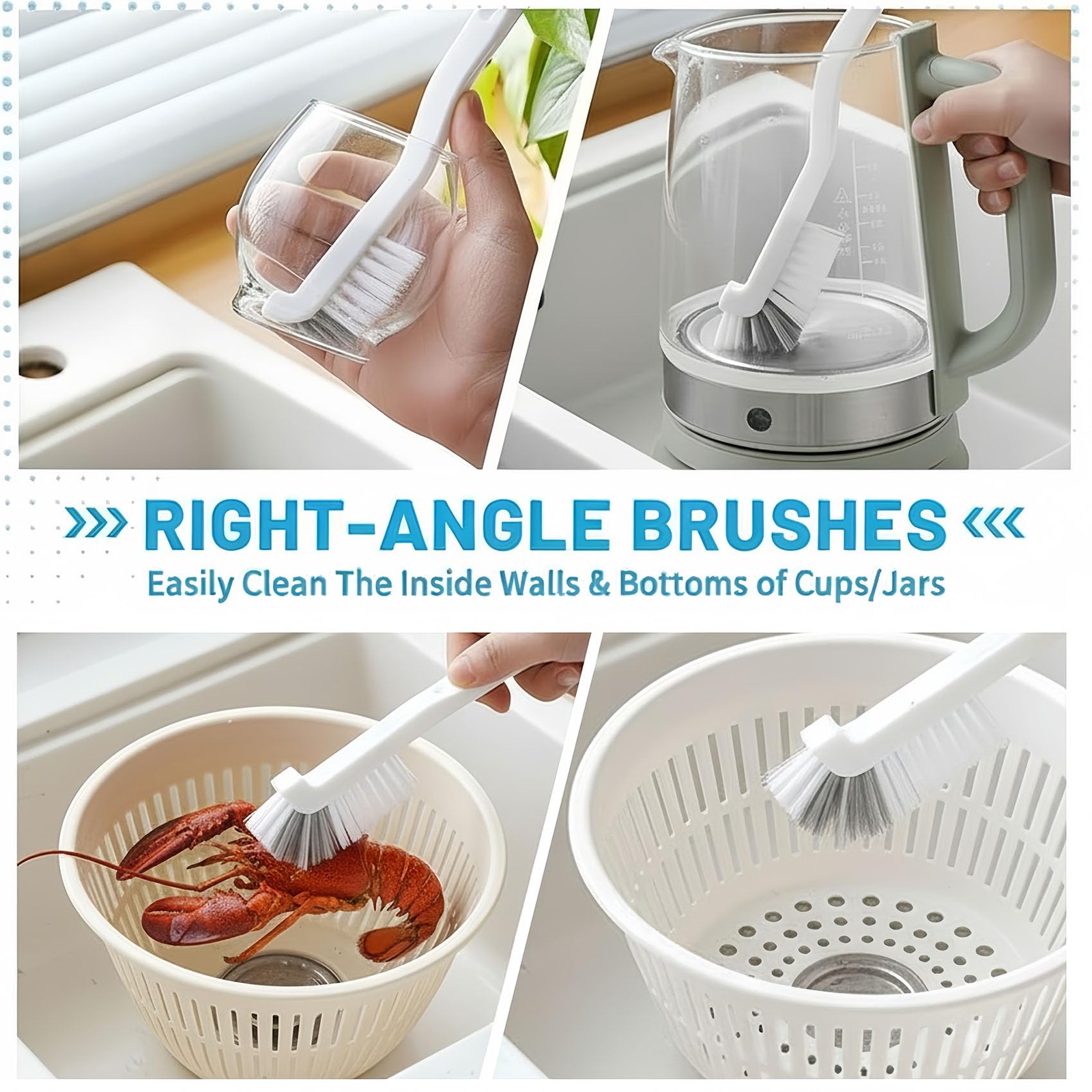 23Pcs Crevice Cleaning Brush Set, Hard Bristle Scrub Brushes Tools for Deep C…