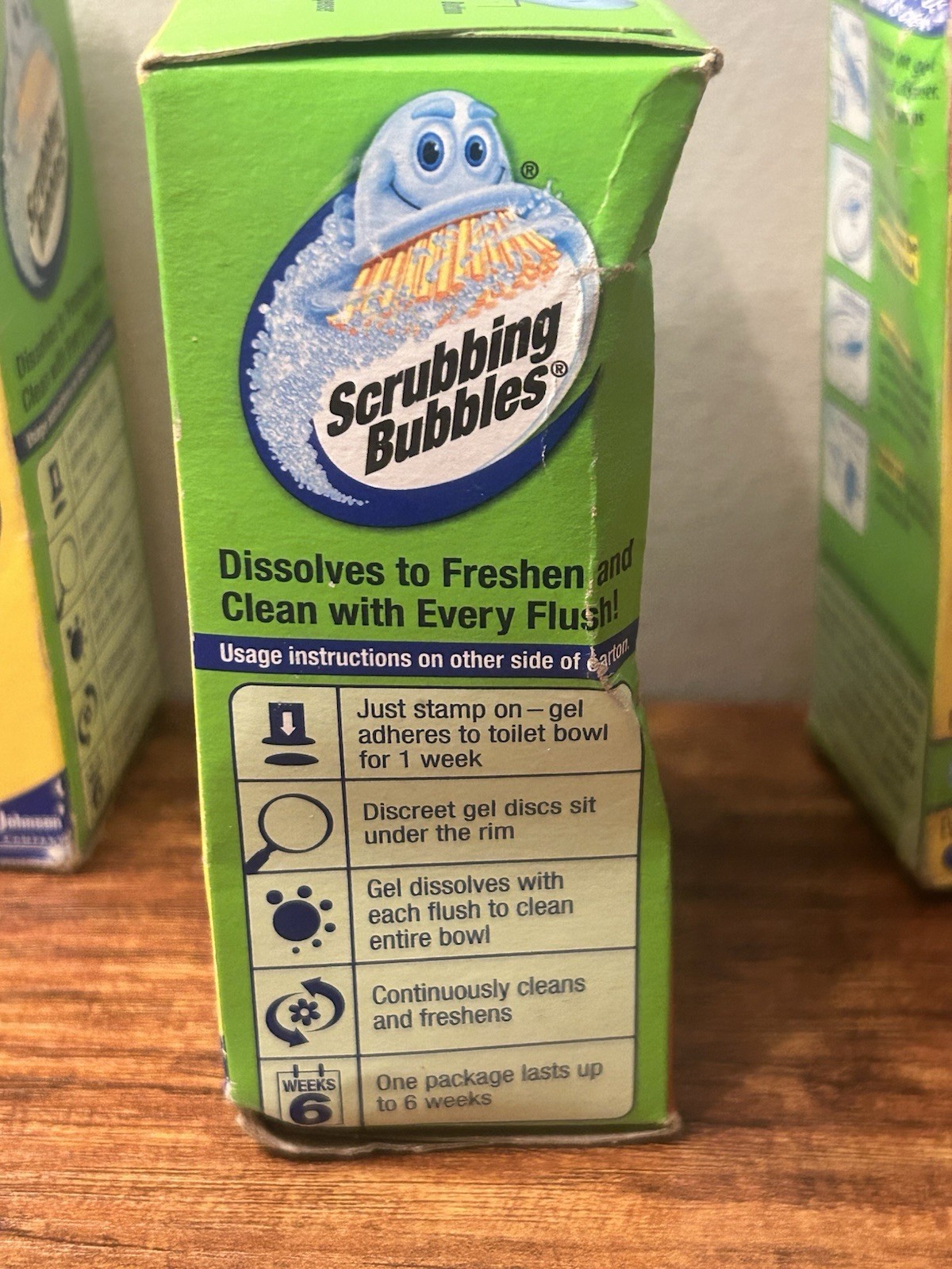 Lot of 3 Scrubbing Bubbles Toilet Cleaning Gel Citrus Scent 6 Gel Discs Each