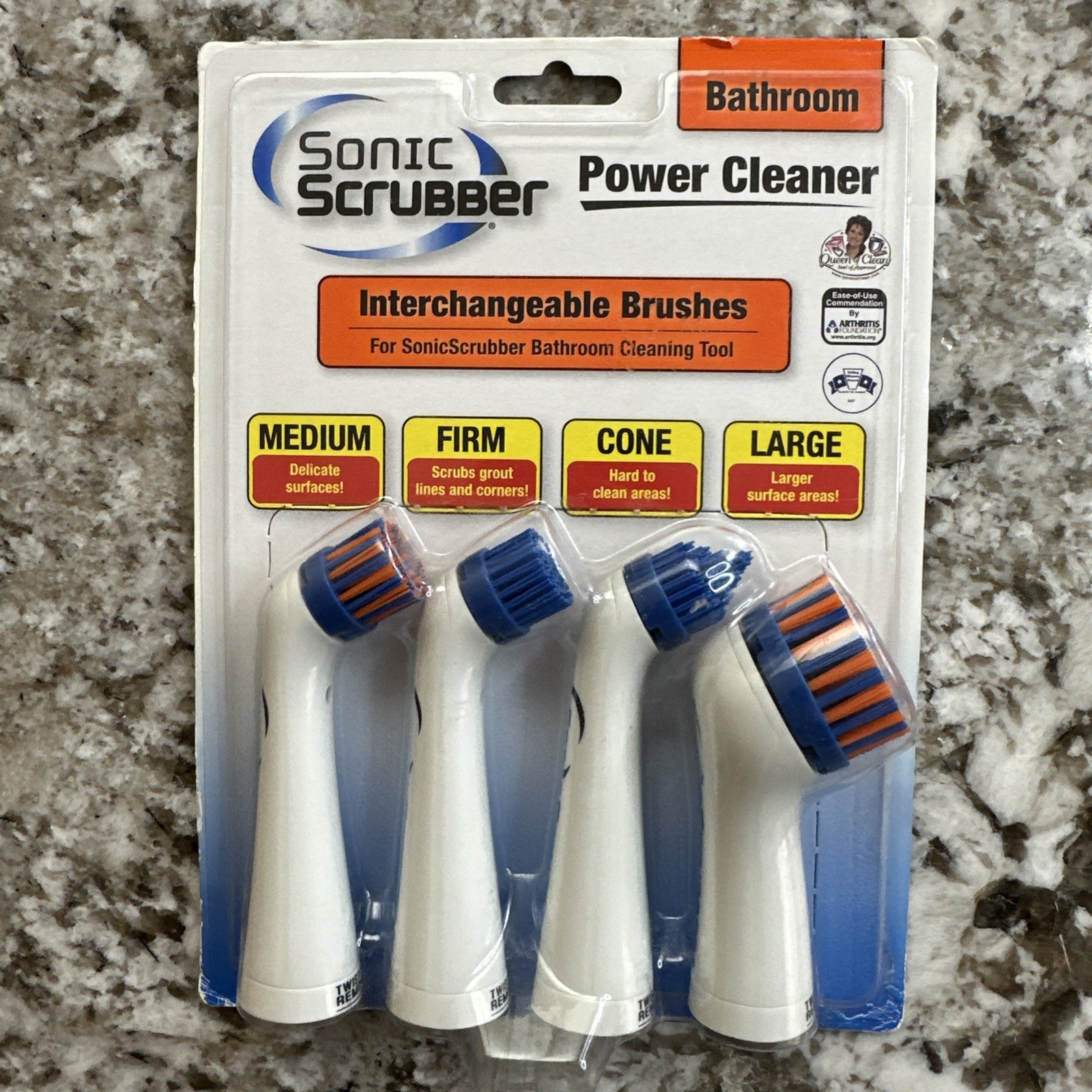 Sonic Scrubber Bathroom Power Cleaner Refill Brush Heads 4-Pack New
