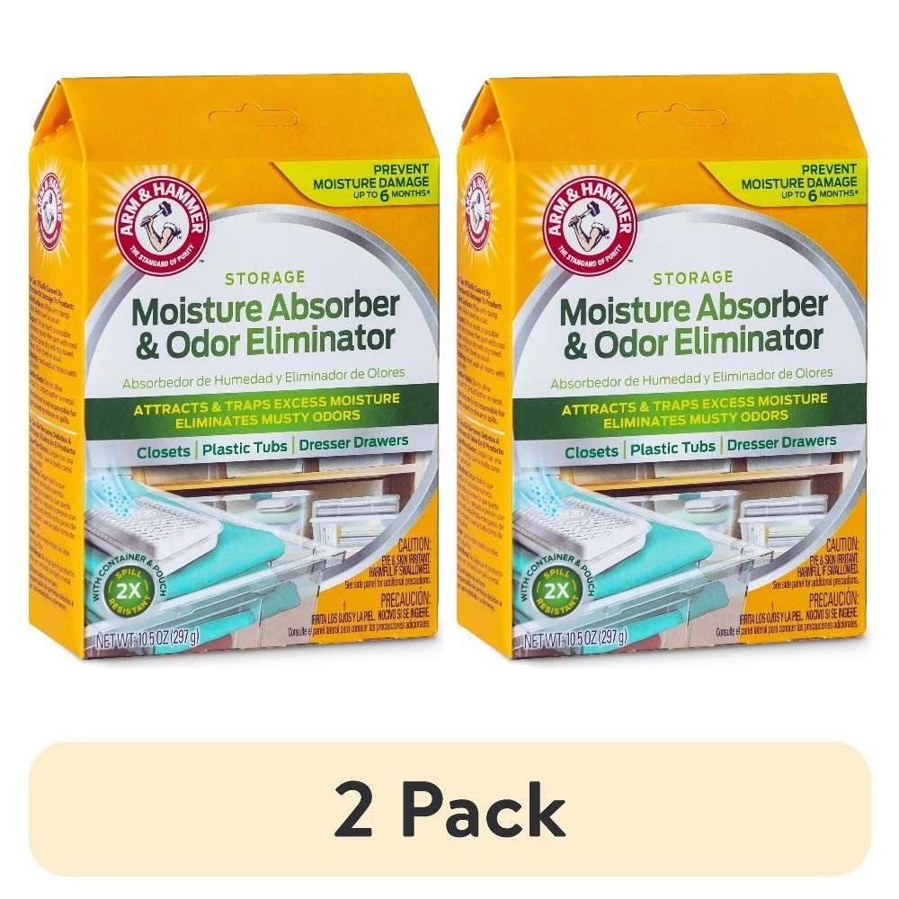 Moisture Absorber and Odor Eliminator 10.5 oz 2 Pack Storage Dehumidifier