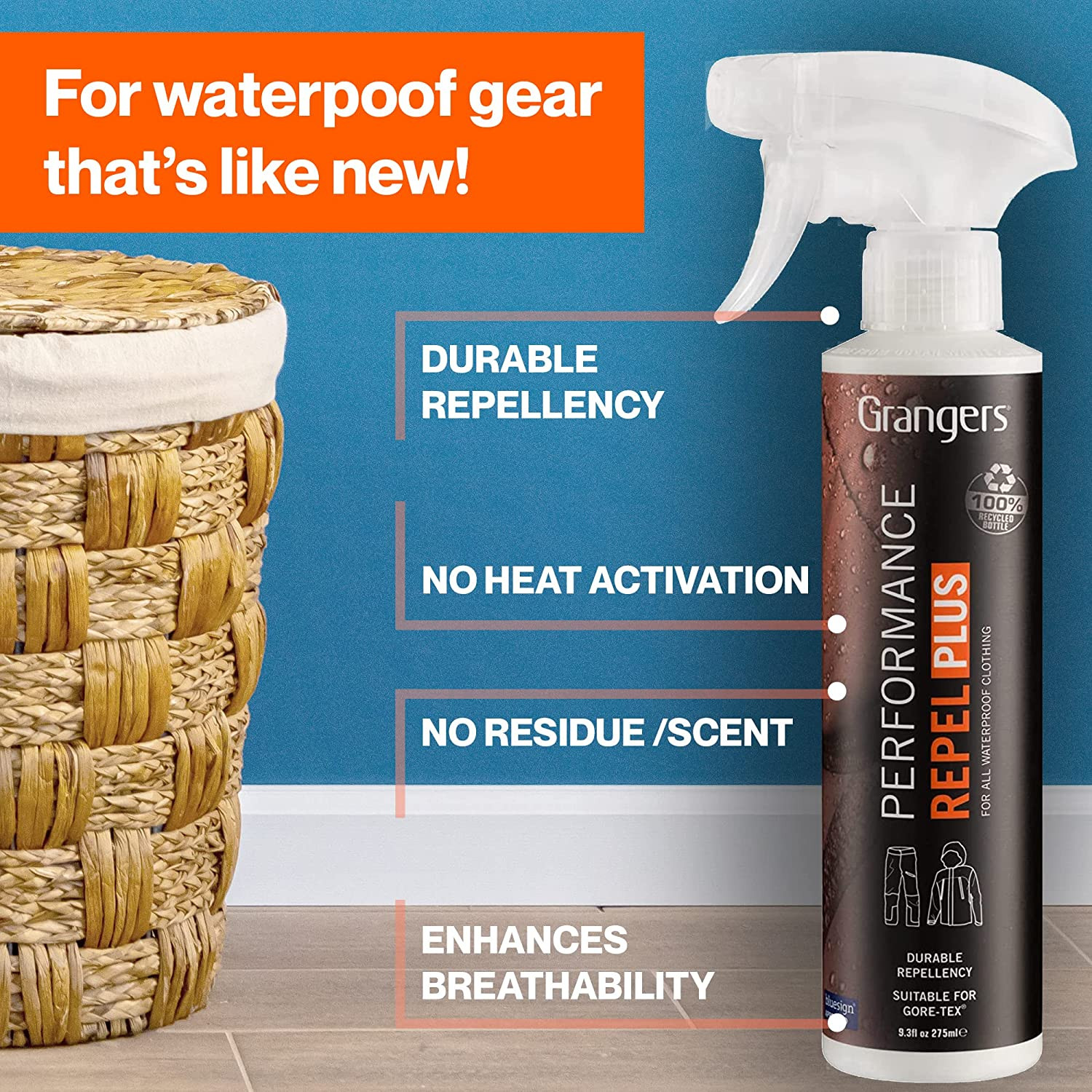 Performance Repel Plus, 16.9 Fl Oz| Spray-On Waterproofing Treatment for Gore-Te
