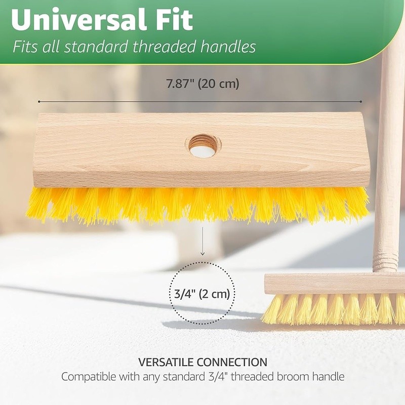 Durable Polypropylene Stiff Bristle Scrub Brush Head Cleaning Rough Surfaces New