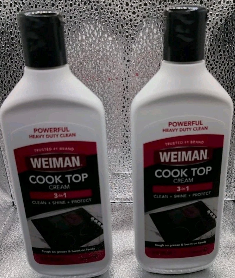 Weiman Glass Cooktop Heavy Duty Cleaner & Polish – Shines and Protects -2 Pack