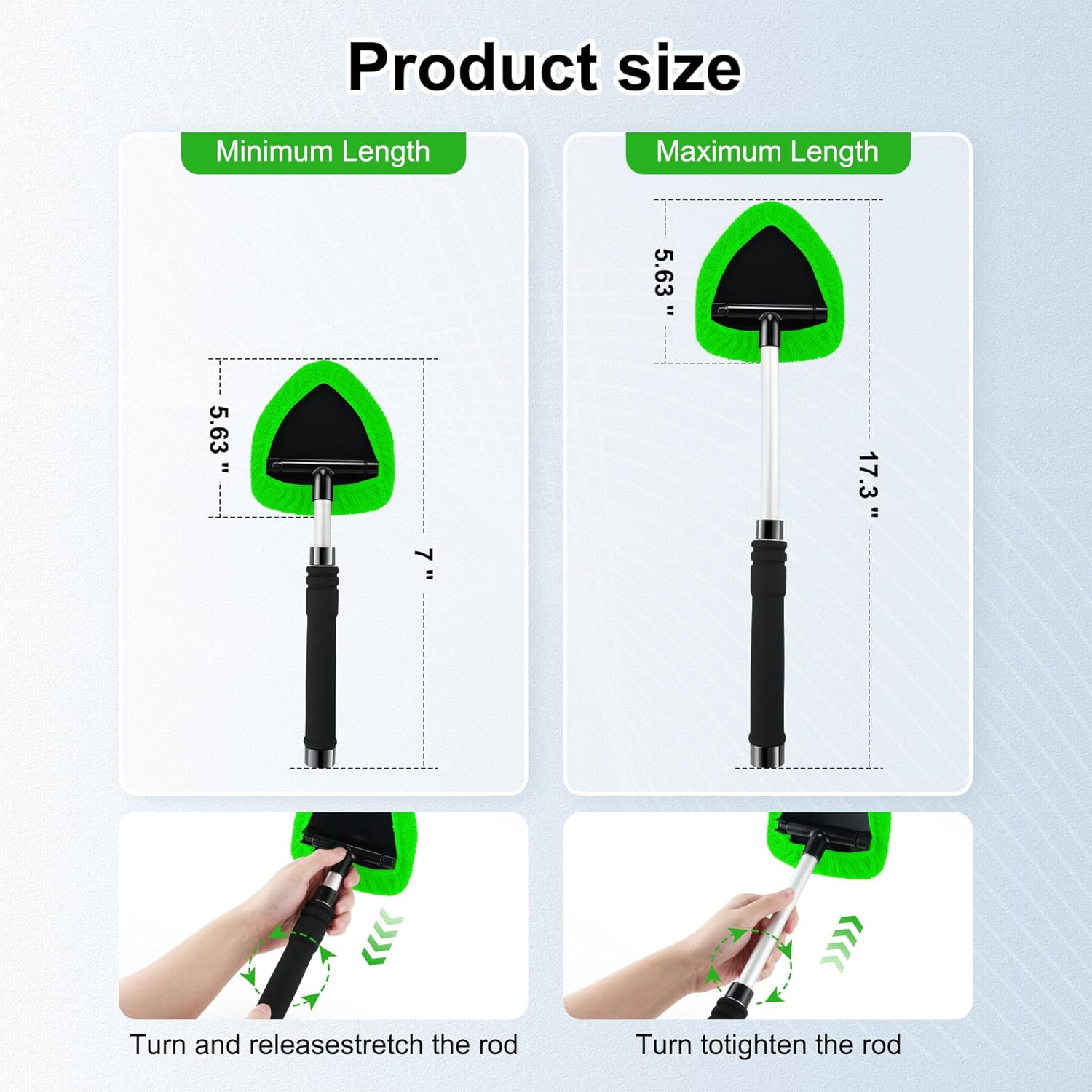 Windshield Cleaner Tool, Car Interior and Exterior Window Cleaning Kit with Exte