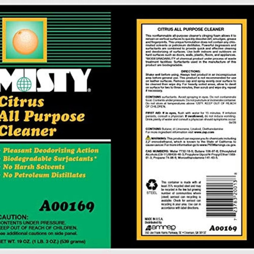 MISTY Citrus All-Purpose Cleaner – 19 oz (Case of 12) 1001583