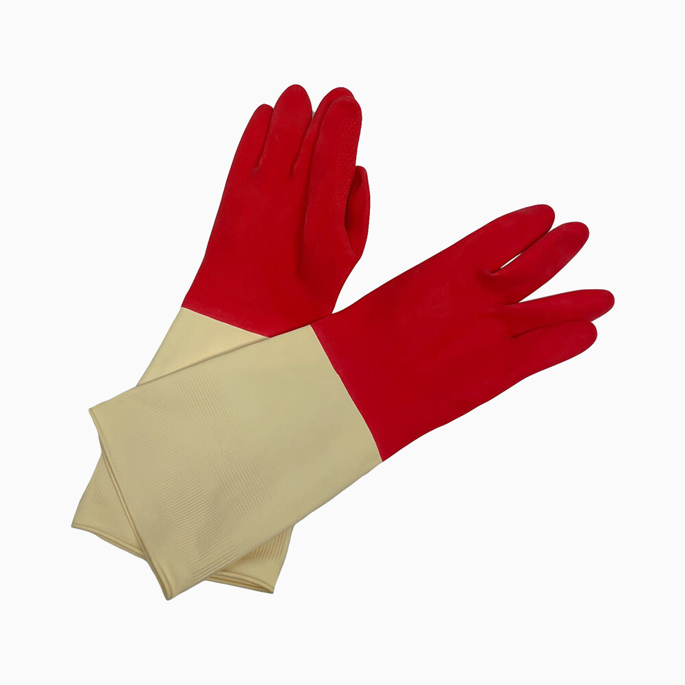 12” Long Size Medium Non-Slip Grip Latex Gloves Dish Washing Cleaning Gloves