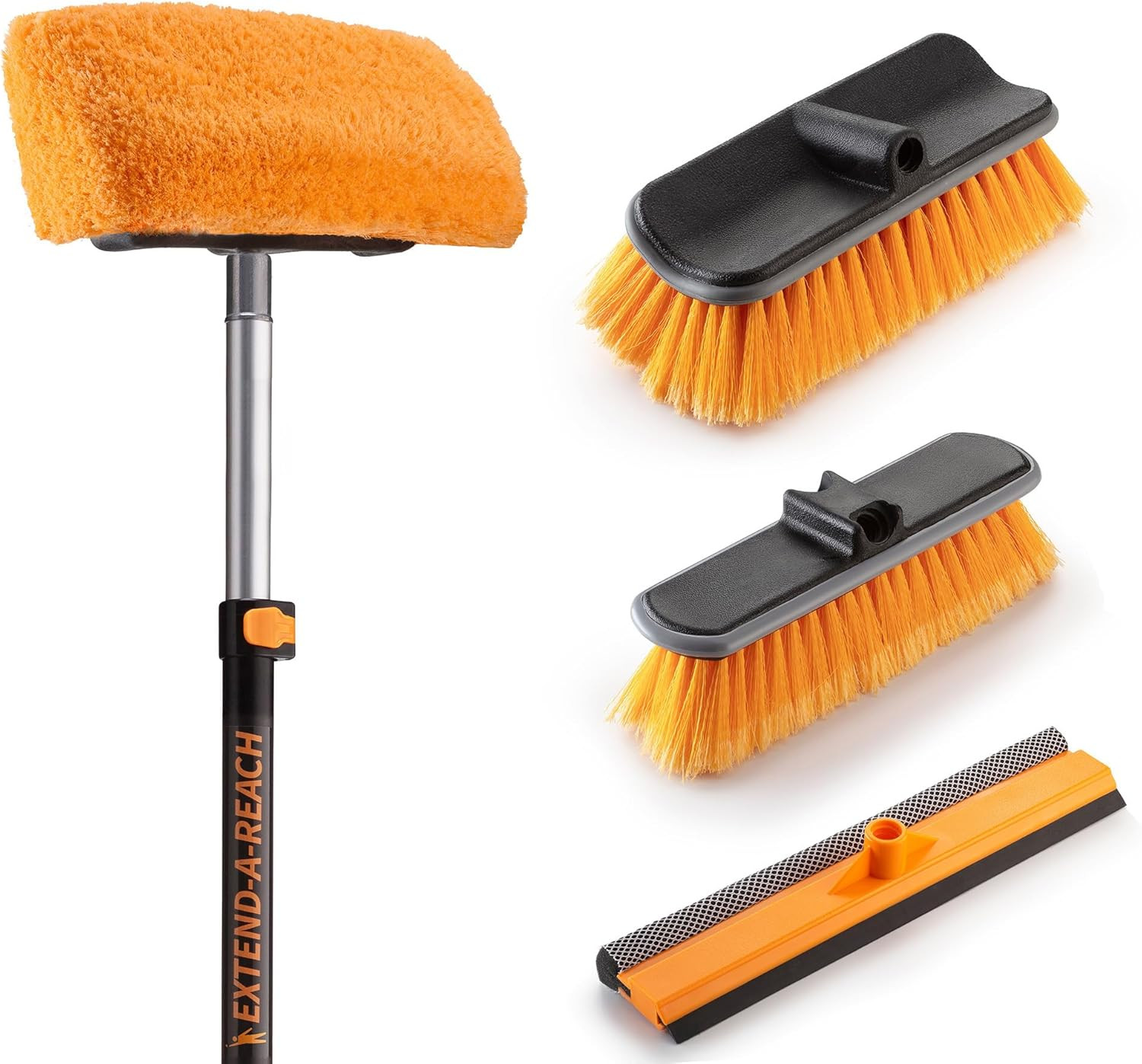 Exterior House Cleaning Brush Set with 5-8 Ft Extension Pole // Vinyl Siding Bru