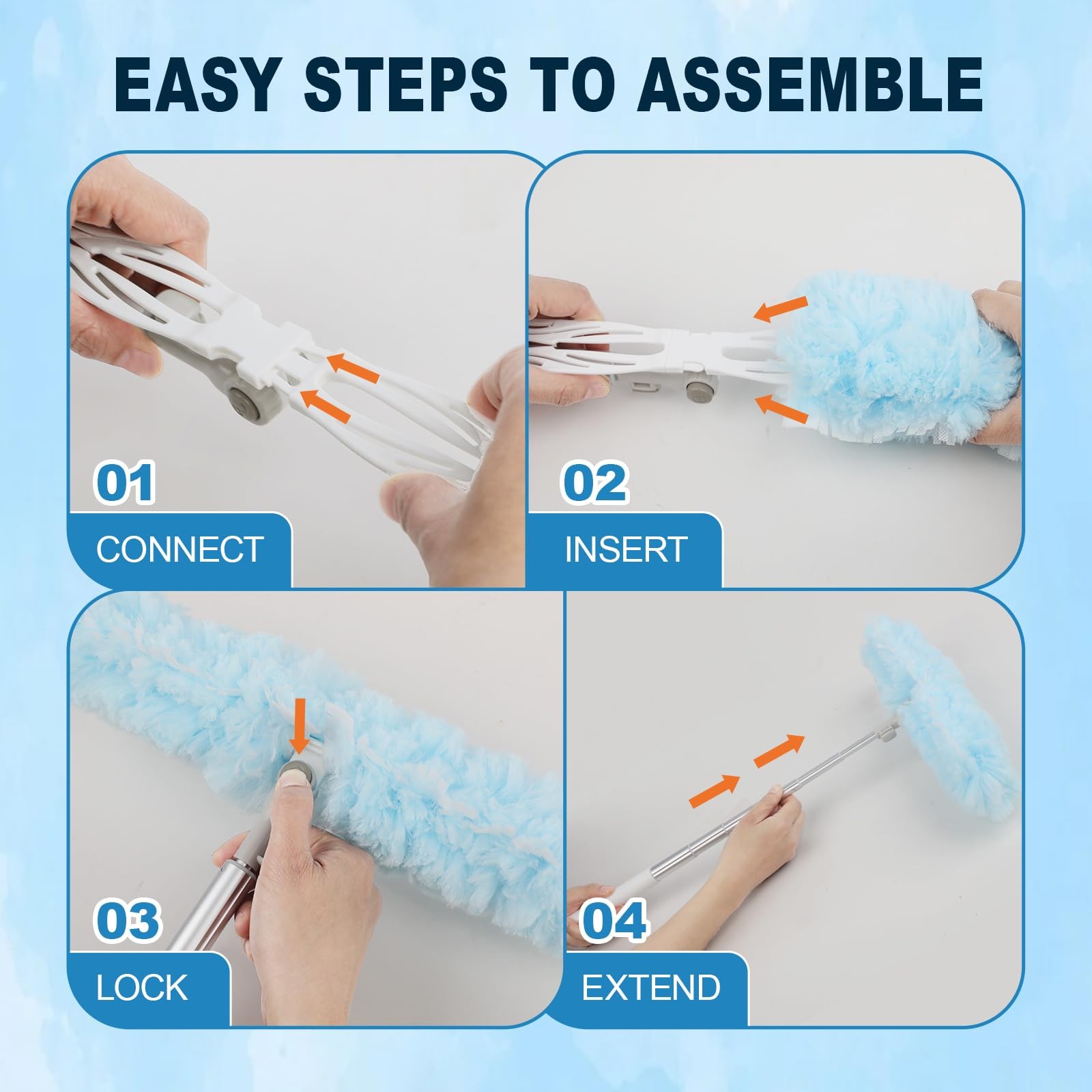 50Pcs Duster Refill with Swiffer Hand Duster +4FT Extended Handle +1 Handle, …