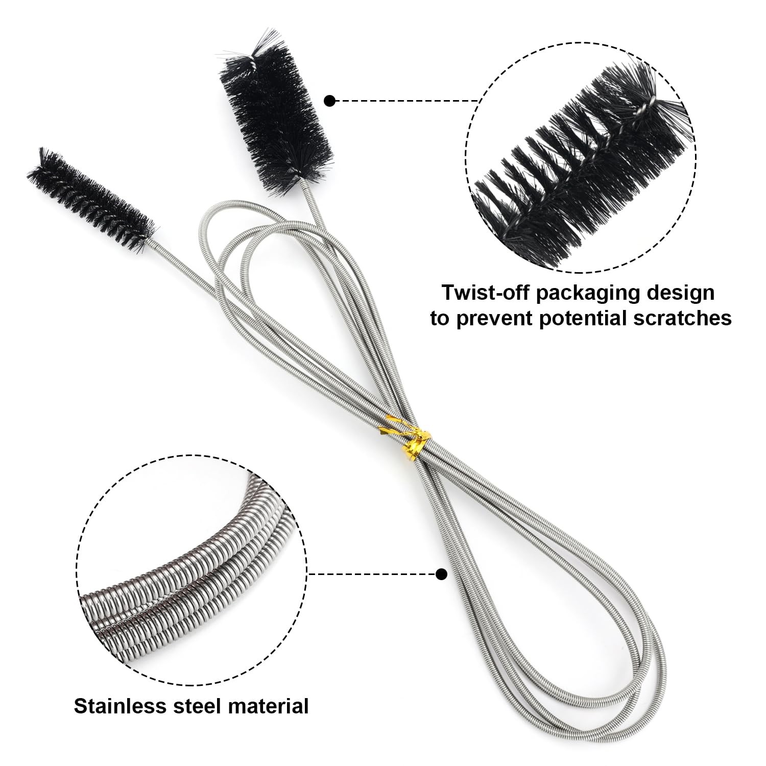 Flexible Tube Brushes, 66.93-Inch Pipe Brushes Hose Cleaning Tool Long Drain …