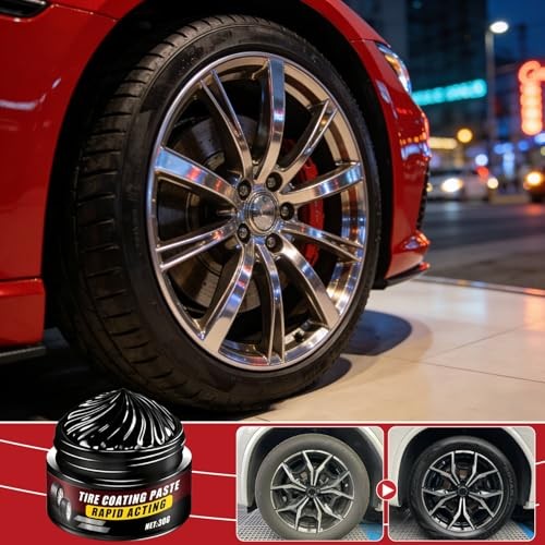 2Pcs Premium Tire Coating & Trim Restorer, Tire Coating Paste, Car Tire Shine