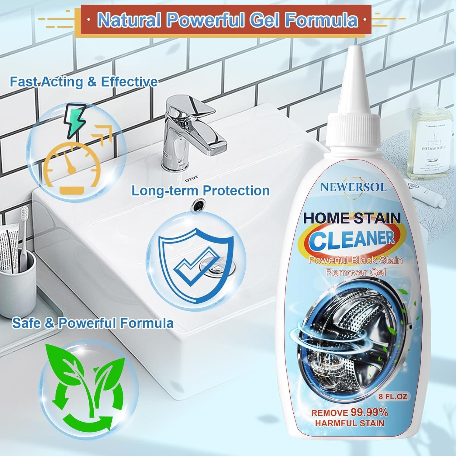 Black Stain Remover Gel Washing Machine Cleaner Front Loader Grout Cleaner Ho…