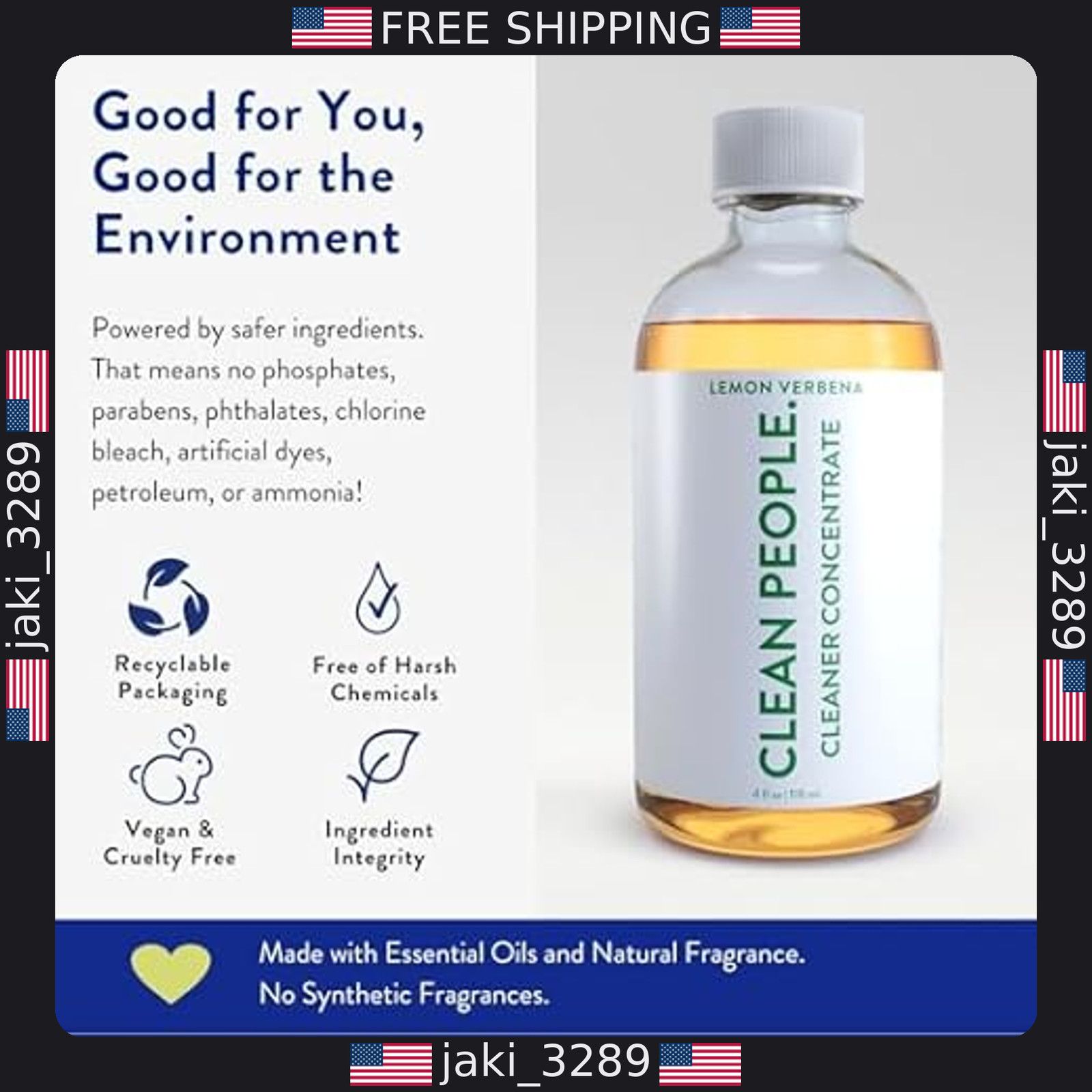 All-Purpose Cleaner Concentrate – Lemon Verbena Scent (4oz, 2 Pack) Recyclable