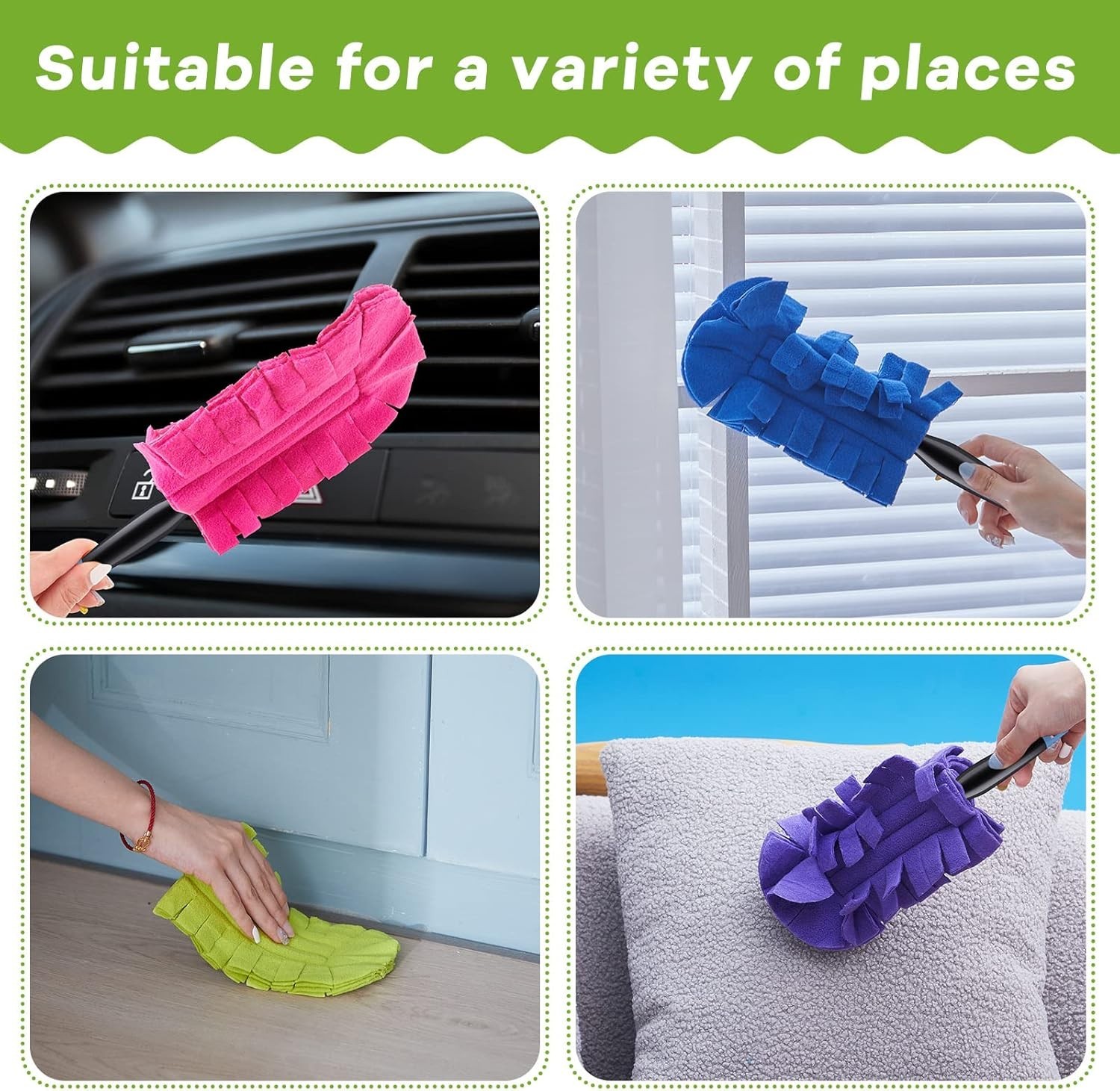12 Pcs Duster Refill Reusable Fleece Duster Refills Feather Flat Dusters Mult…