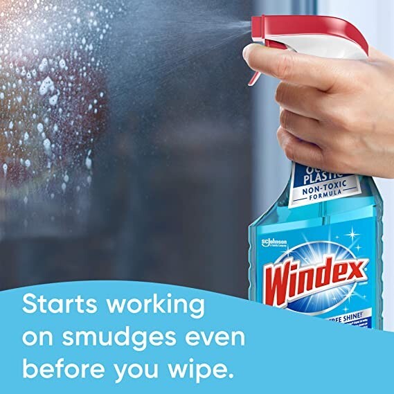 Windex Glass Cleaner Spray Bottle, Original Blue, 23 fl oz.