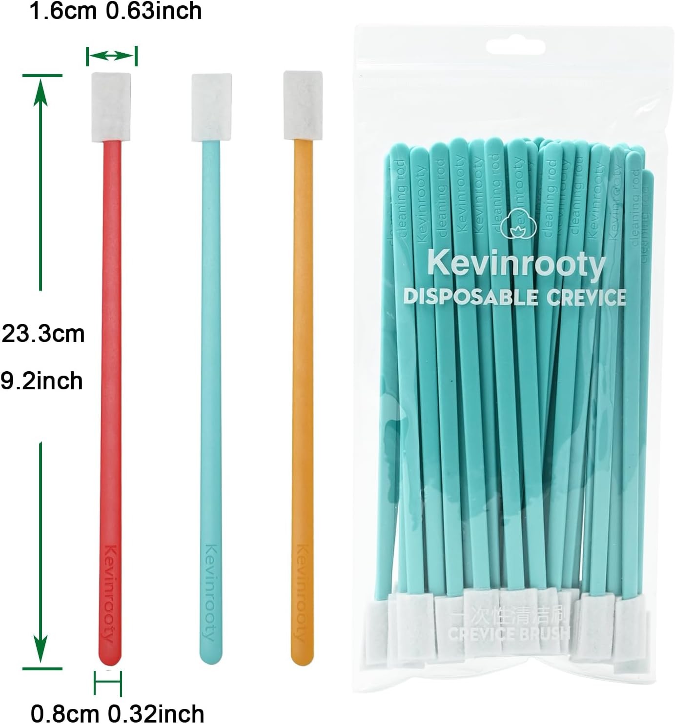 50PCS Disposable Crevice Cleaning Brush Kit, Disposable Toilet Brush, Window