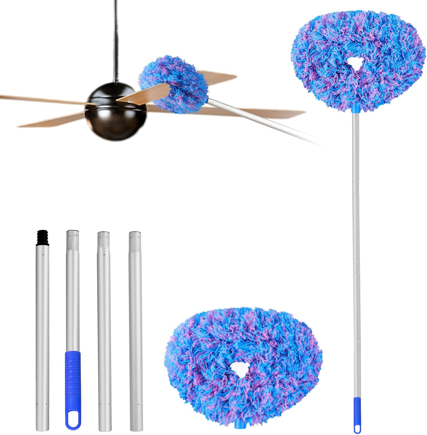 Ceiling Fan Cleaner Duster Reusable Microfiber Ceiling Fan Blade Cleaner Removab