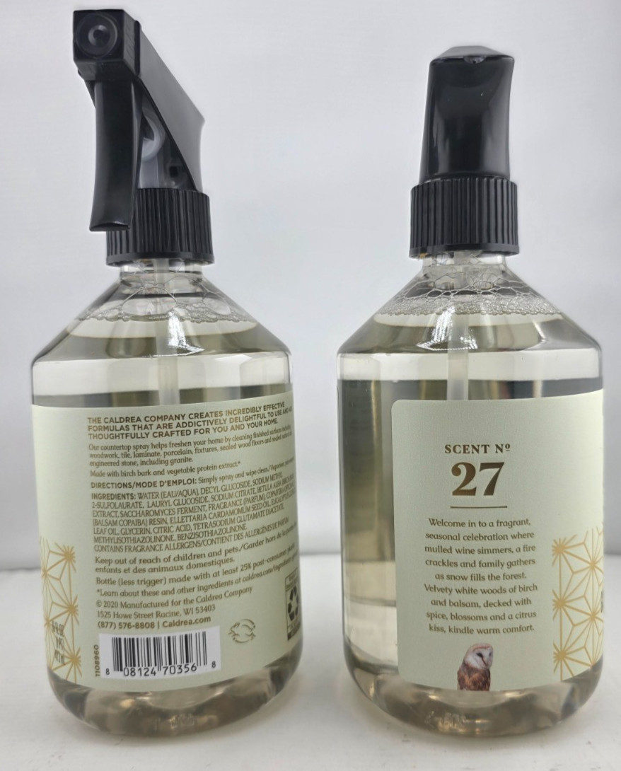 Caldrea Multi-Surface Countertop Spray, GILDED BALSAM BIRCH – 16 fl oz ( 2 pc)