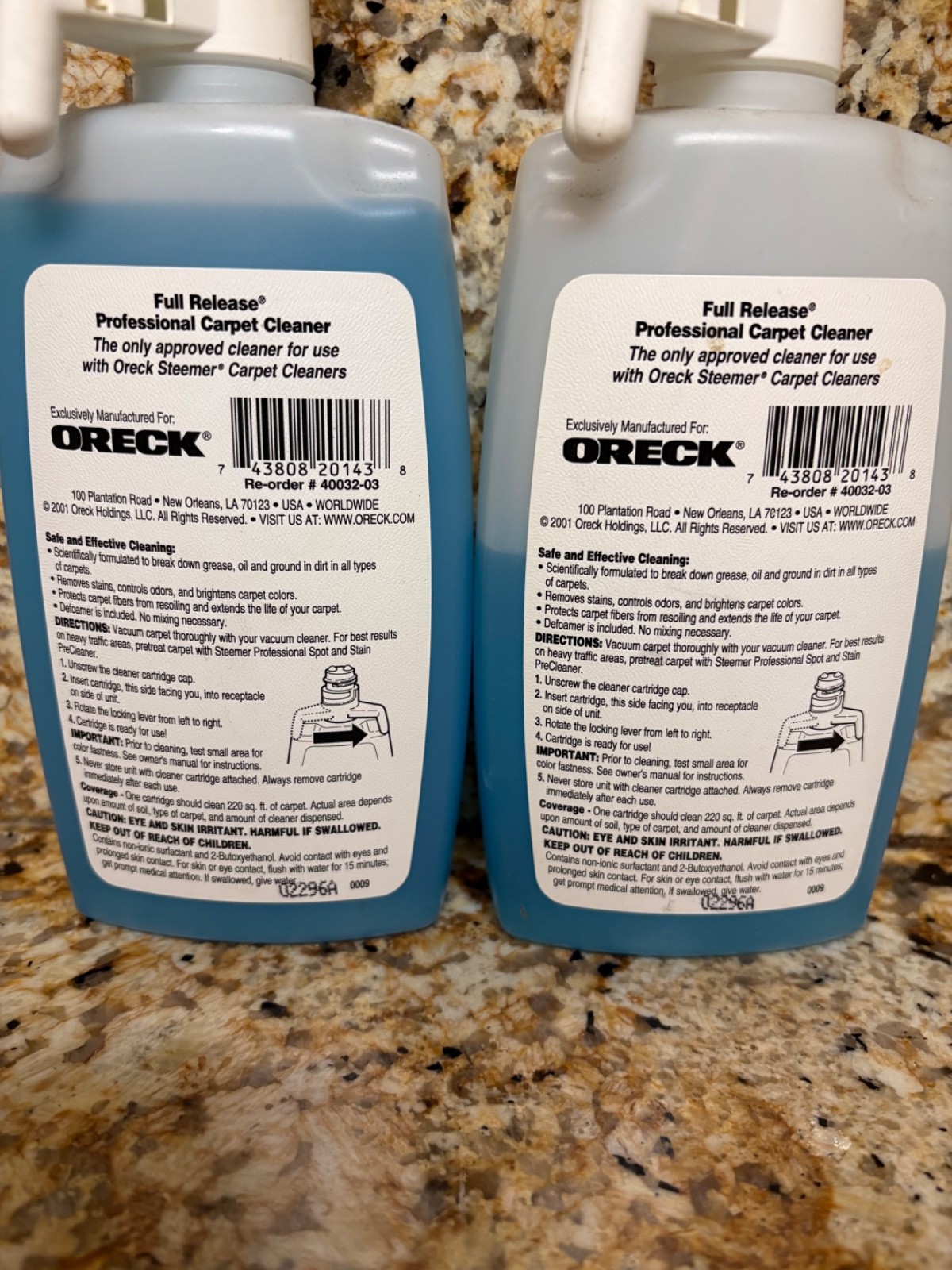 Oreck Professional Full Release Carpet & Hard Floor Cleaner 15 Oz 1 Full 1 Half