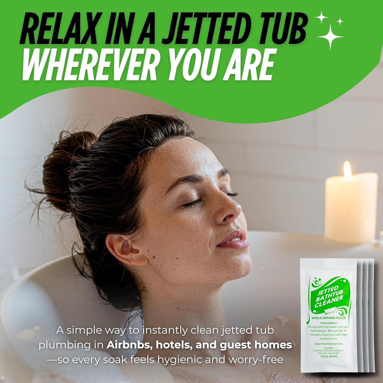 Jetted Tub Cleaner Concentrate – Quick, Powerful Cleaning in Travel Pouches