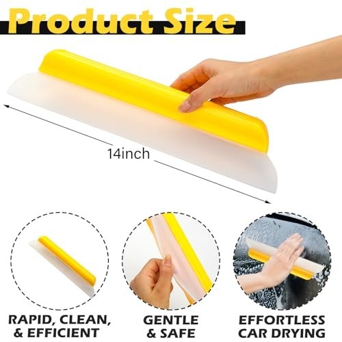 2 Pack 14″ Silicone Car Drying Squeegee – Flexible Window & Shower Blade Tool