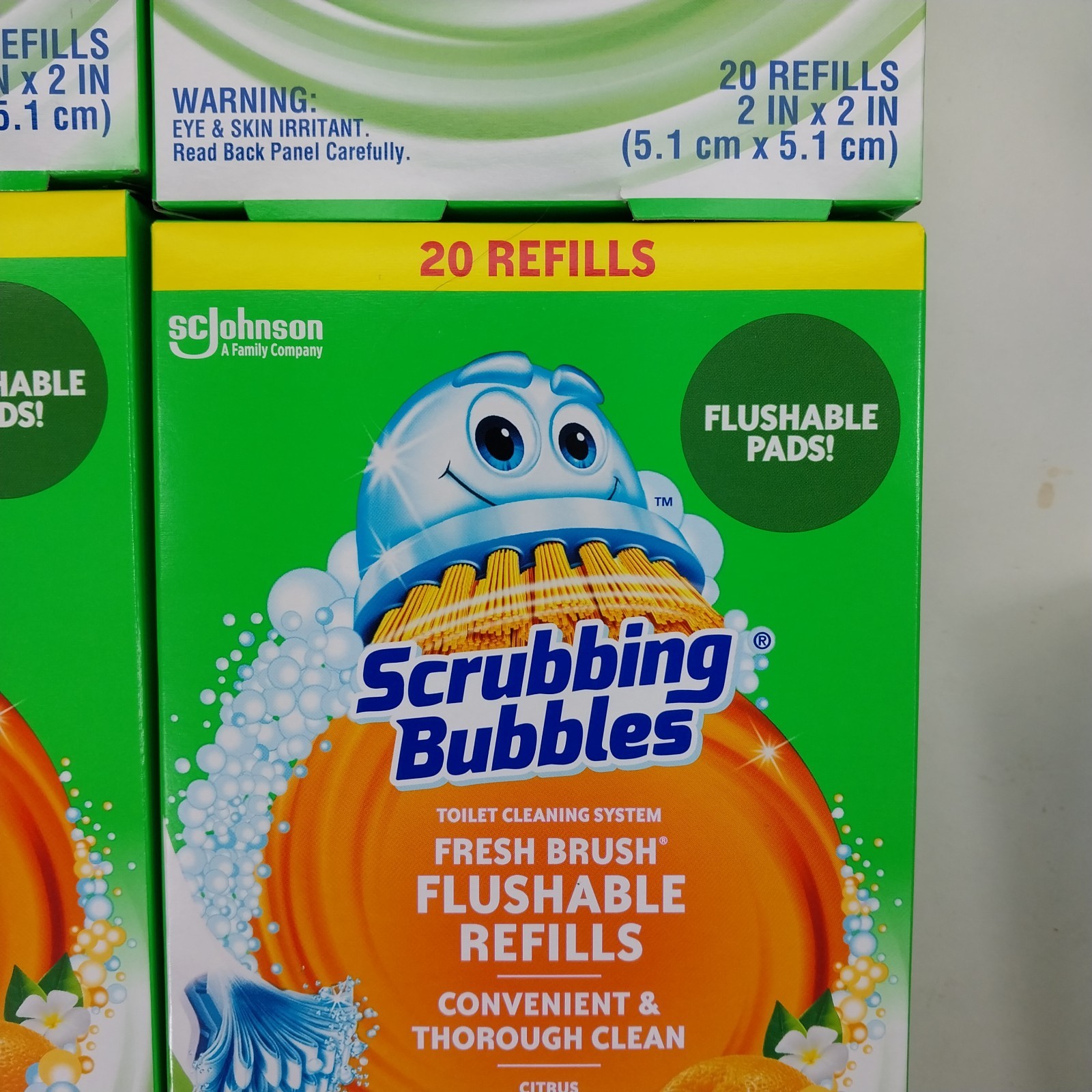 6x SEALED Scrubbing Bubbles Freah Brush Flushable Refills Citrus 20 Refill Box