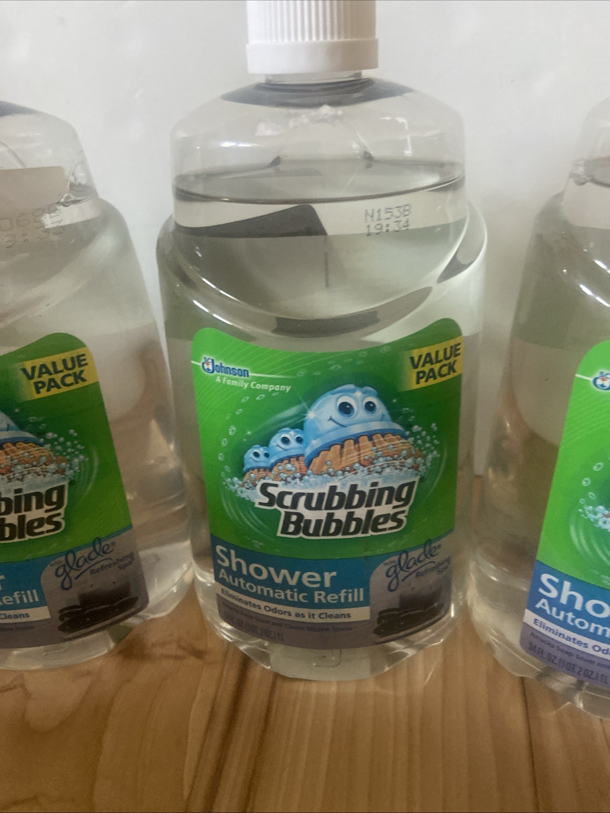 3 NEW Scrubbing Bubbles Shower Automatic Refill With Glade Refreshing Spa 34 Oz