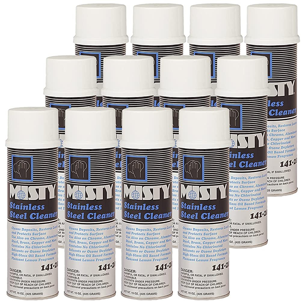 MISTY Heavy-Duty Stainless Steel Cleaner 15 oz Aero 1001541 (Case of 12) Pro