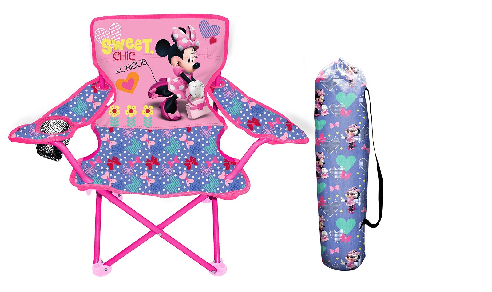 Minnie Camp Chair for Kids, Portable Camping Fold N Go Chair with Carry Bag, …