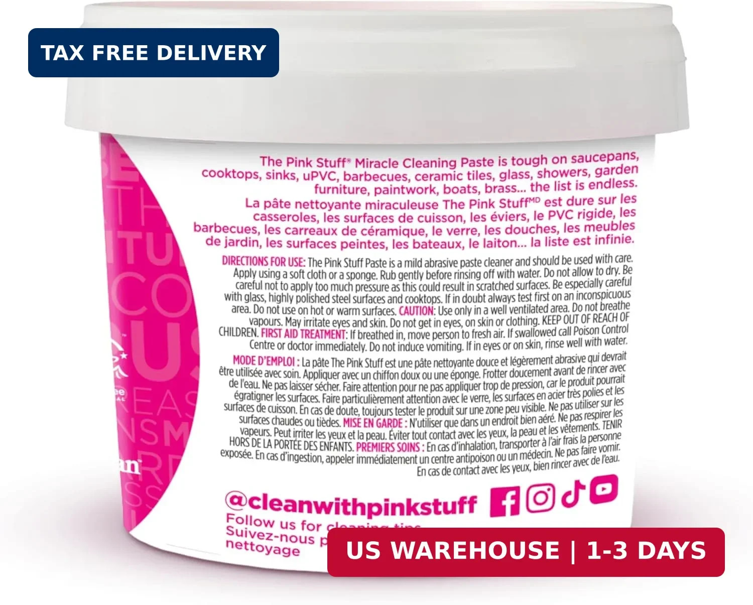 The Pink Stuff Cleaning Paste 500g, Multi Purpose Cleaner for Kitchen