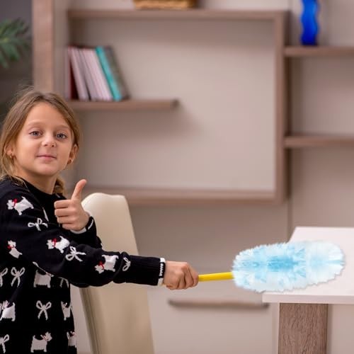 Vesici 300 Pcs Duster Refills with Handle, Heavy Duty Cleaning, Blue