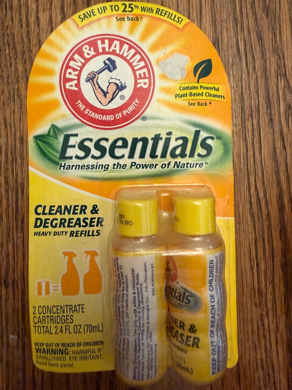 Arm & Hammer Essentials Refillable Cleaner & Degreaser Bottle + 5 Refills ~ NOS