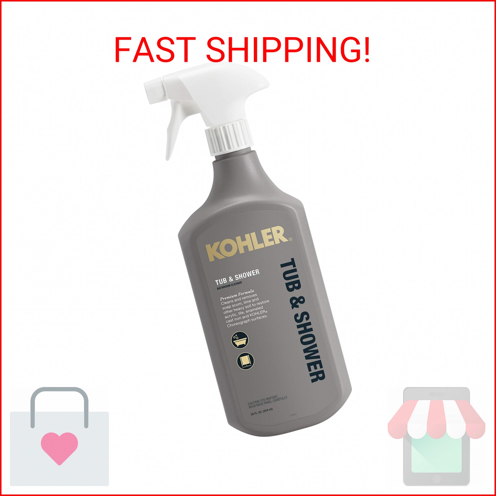 Kohler K-EC23732-NA Tub and Shower Cleaner, Bathroom Cleaner, 28 FL Oz