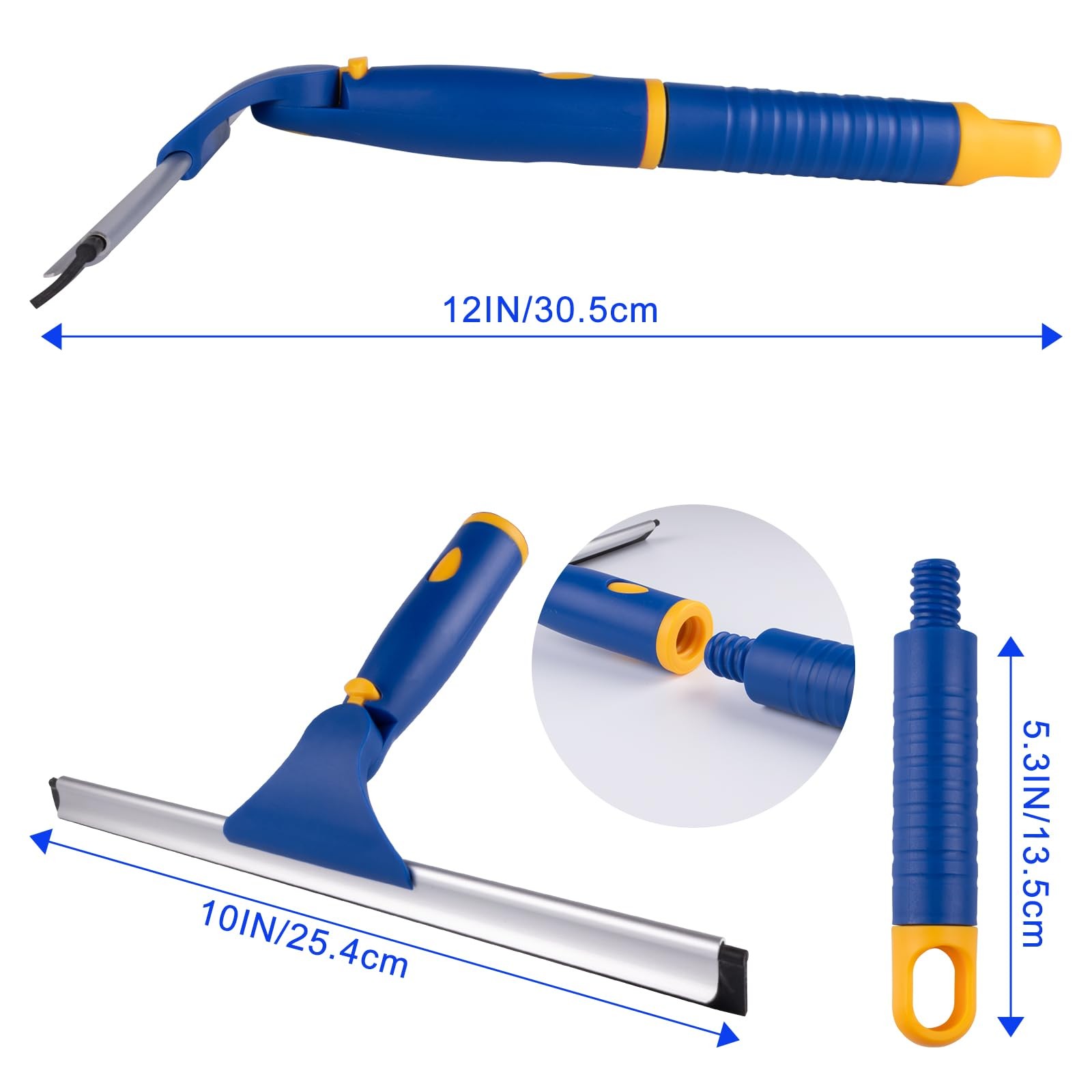 10″ Swivel Window Cleaning Squeegee, All-Purpose Anti-Slip Window Squeegee wi…