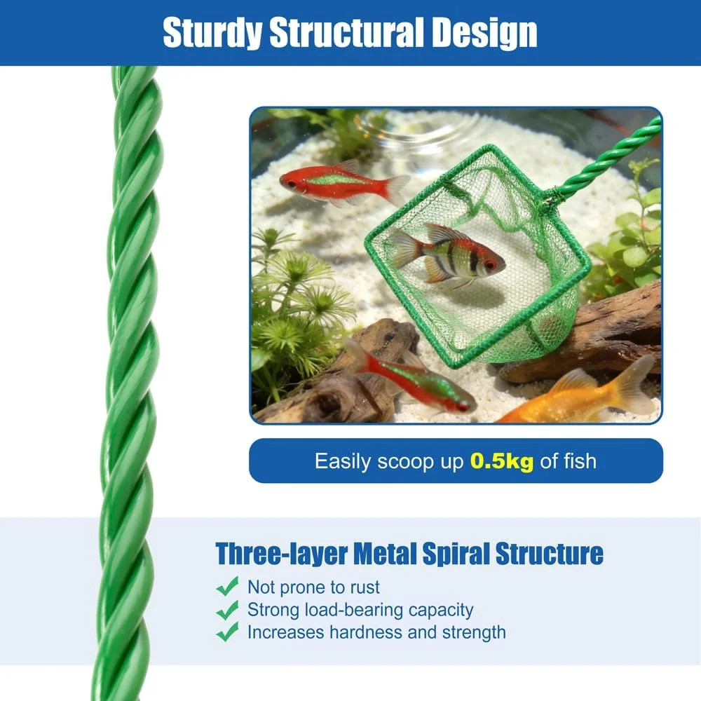 3″, Aquarium Fish Net Small Betta Fish Tank Cleaning, Soft Fine Mes