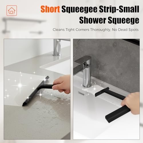 Silicone Shower Squeegee with Hook – One-Piece Design for Glass, Windows, Tiles