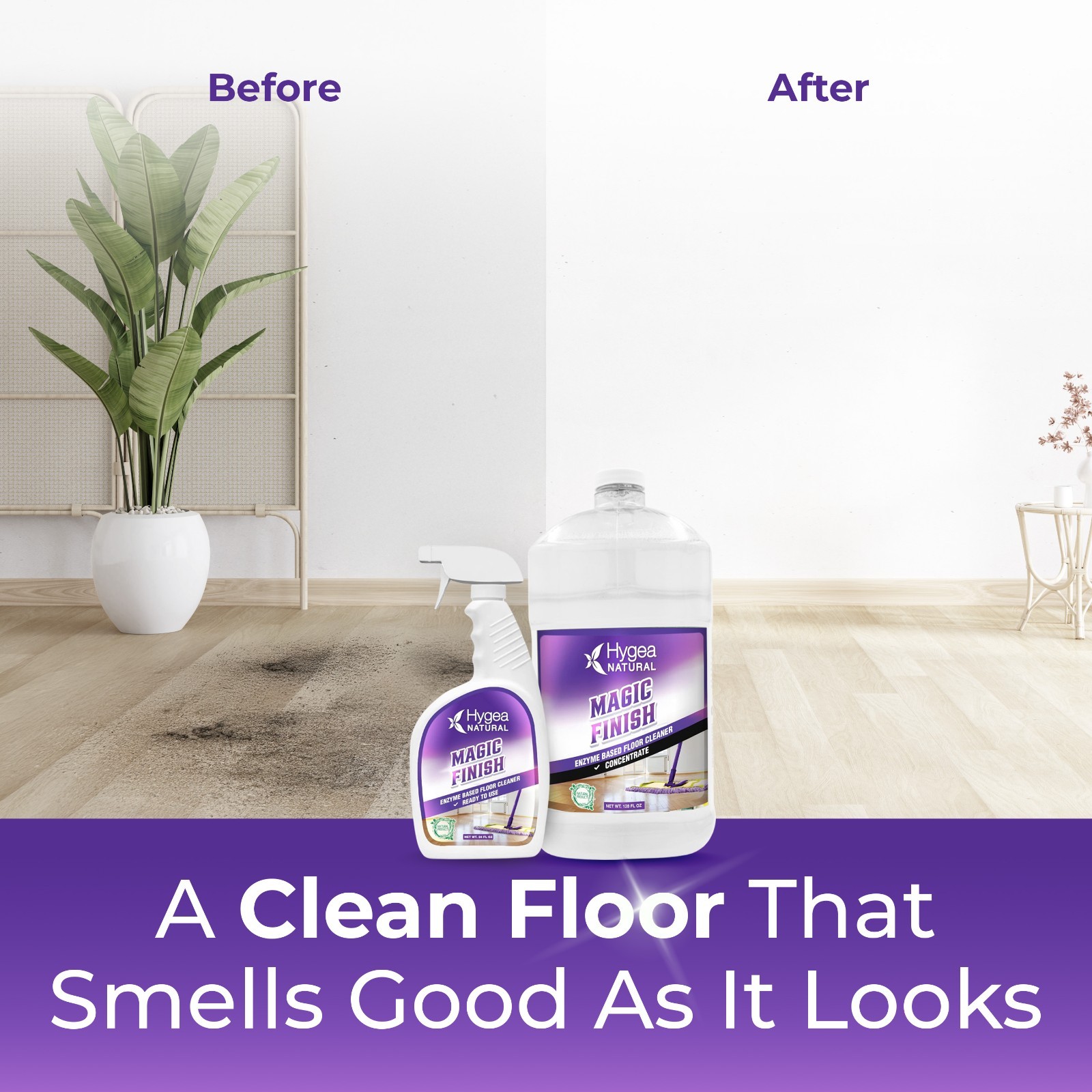 Hygea Natural Magic Finish – Natural Enzyme-Based Floor Cleaner